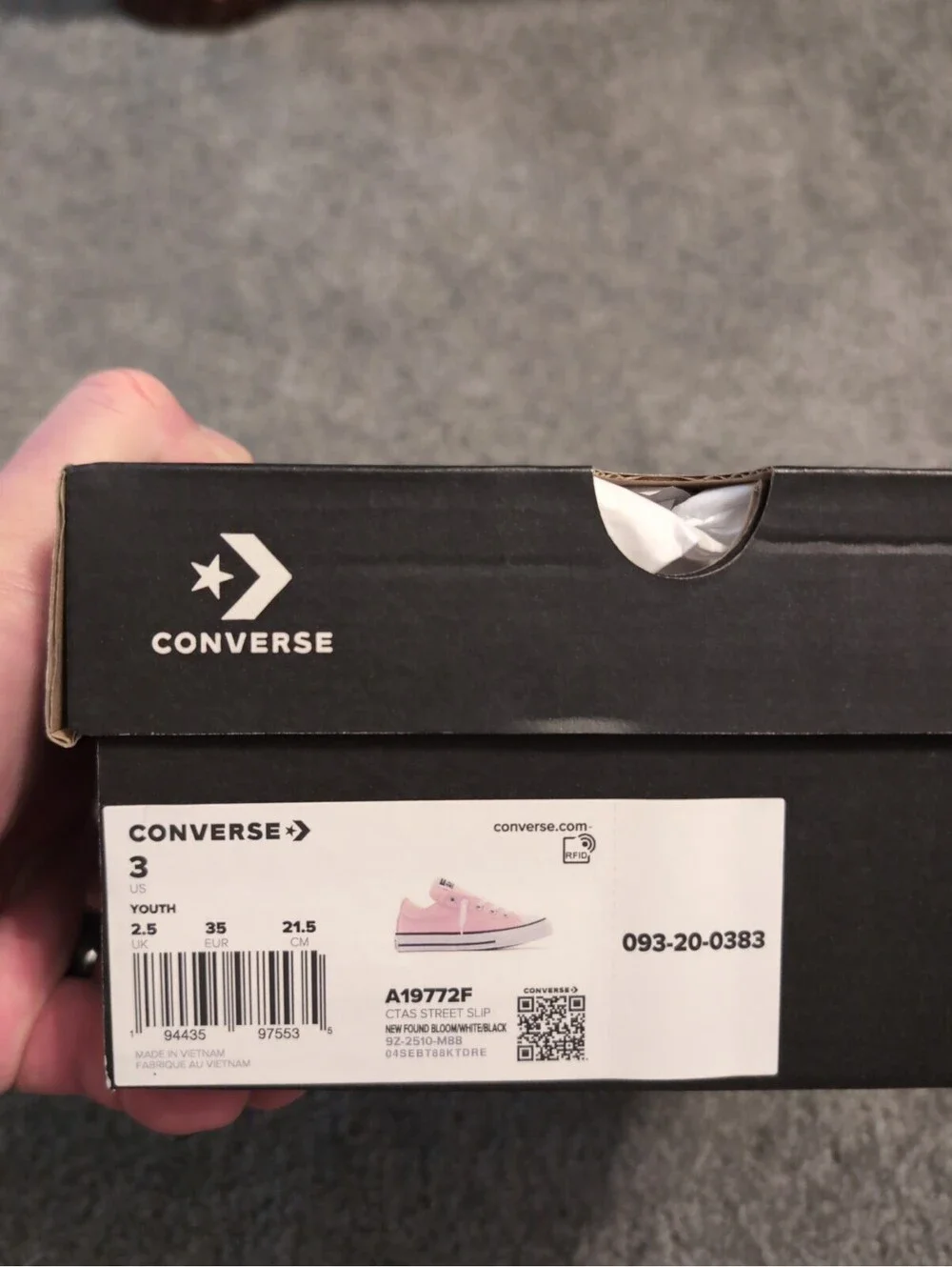 Converse Kids' Lace Up Street Ox Low Sneakers - Light Pink 3 New
